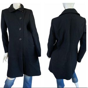 Via Spiga Wool Blend Asymmetric Button Down Coat.